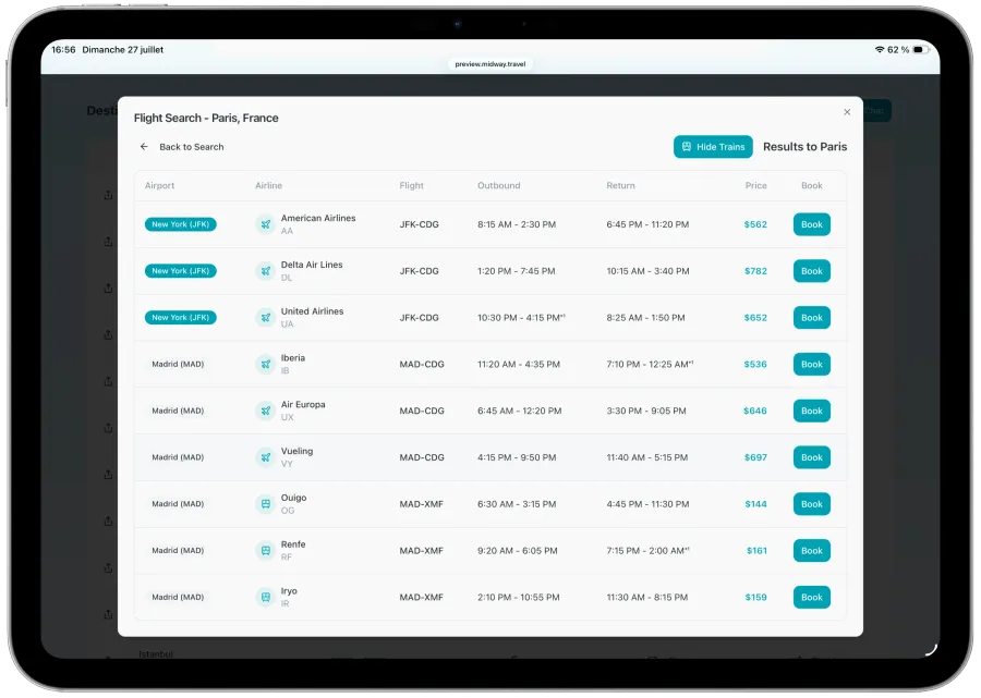 Prefer trains over planes?